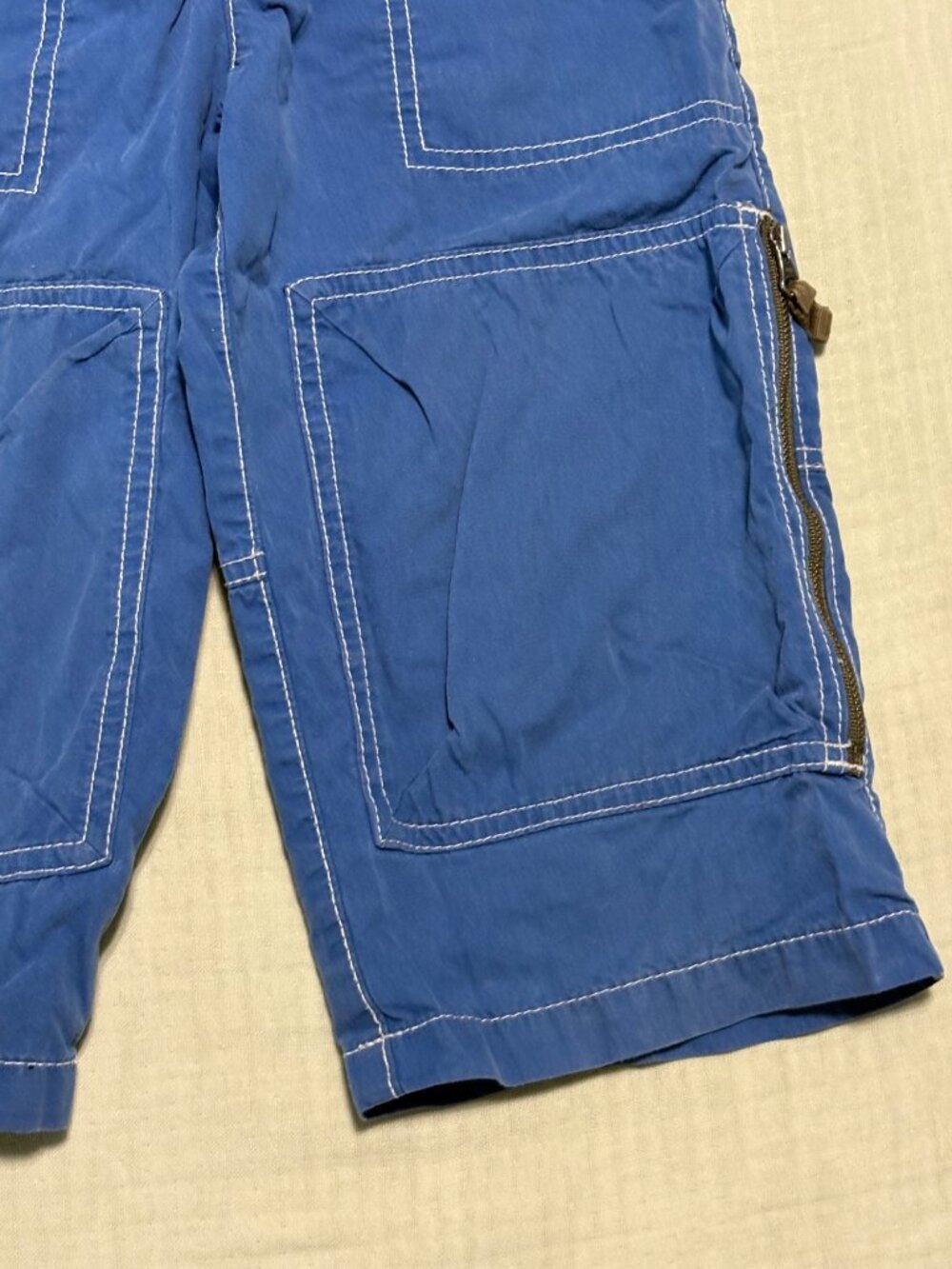 Mini Boden Boys Blue Techno Shorts W/ Striped Waistband Size 8Y - Picture 3 of 8